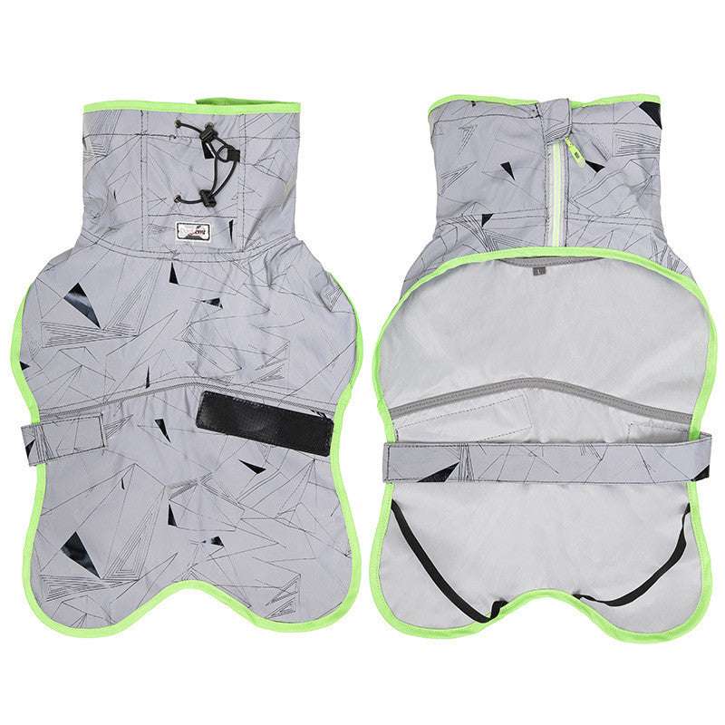 Dog Clothes Reflective Cloak Medium And Large Windproof Outdoor Jacket