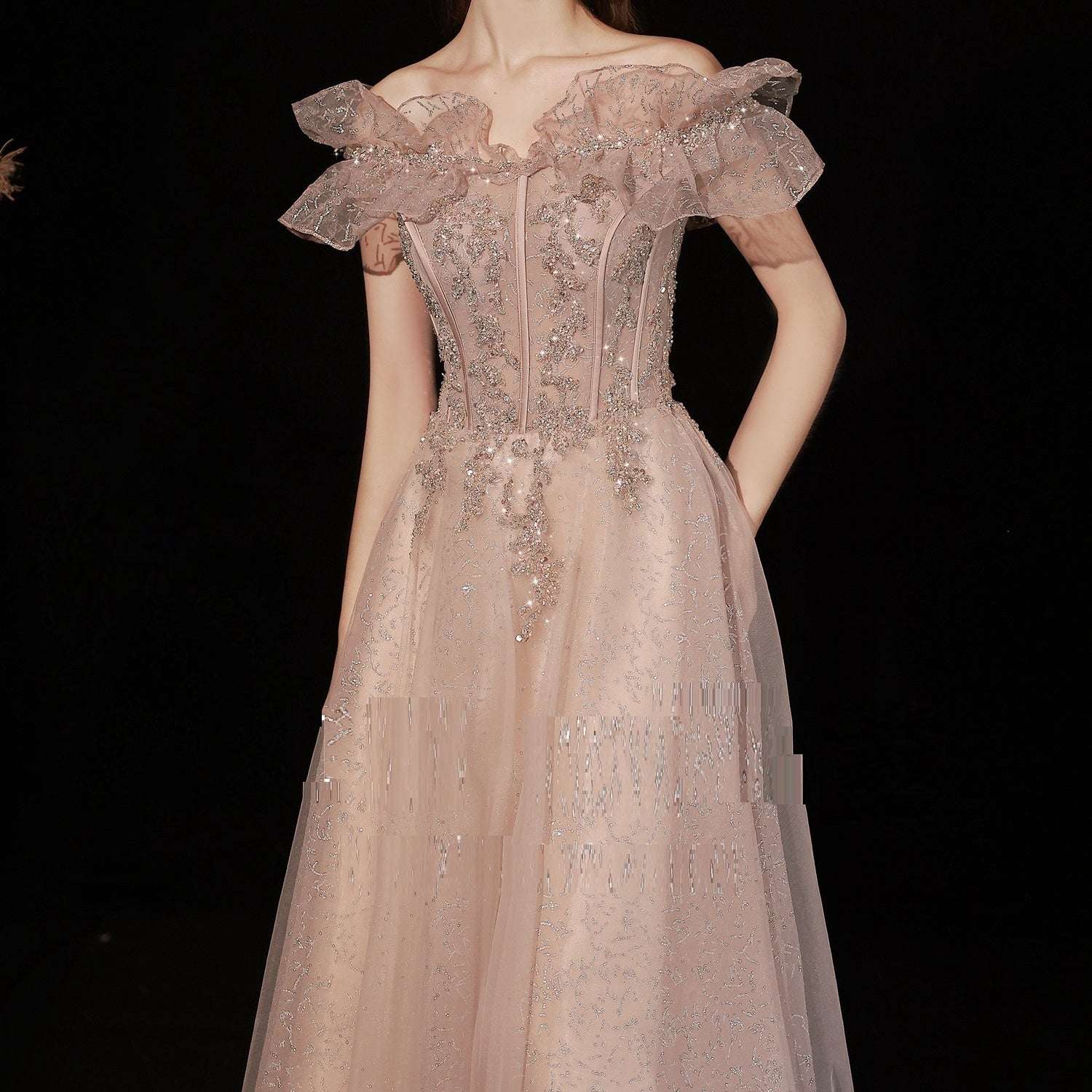 Women's Off Shoulder Dinner Dress - globaltradeleader