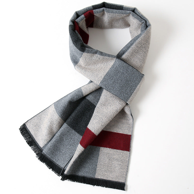 Simple Plaid Warm Keeping Artificial Cashmere Scarf - globaltradeleader