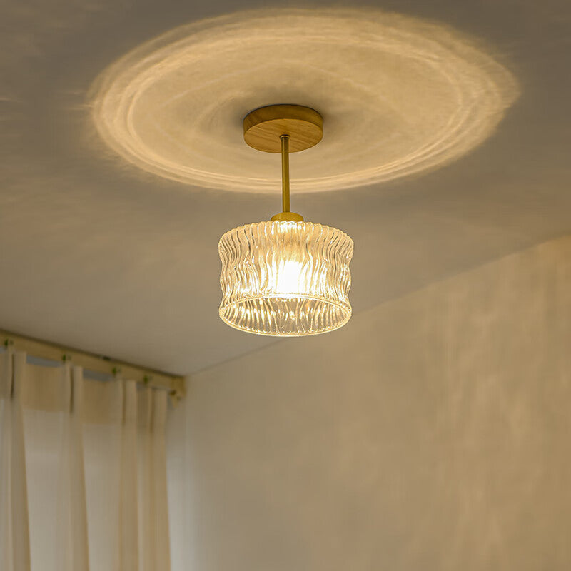 Log Walnut Color Brass Ceiling Lamp - globaltradeleader