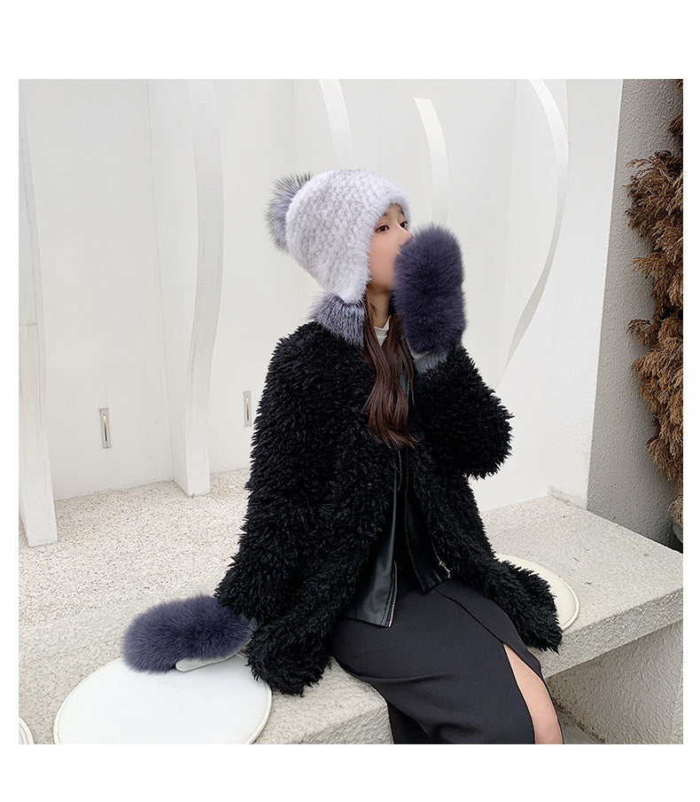 Women's Warm Winter Gloves Of Fox Skin - globaltradeleader