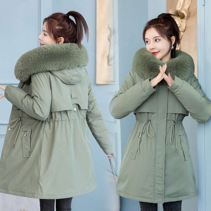 Women's Mid-length Slim Fashion Cotton-padded Jacket - globaltradeleader
