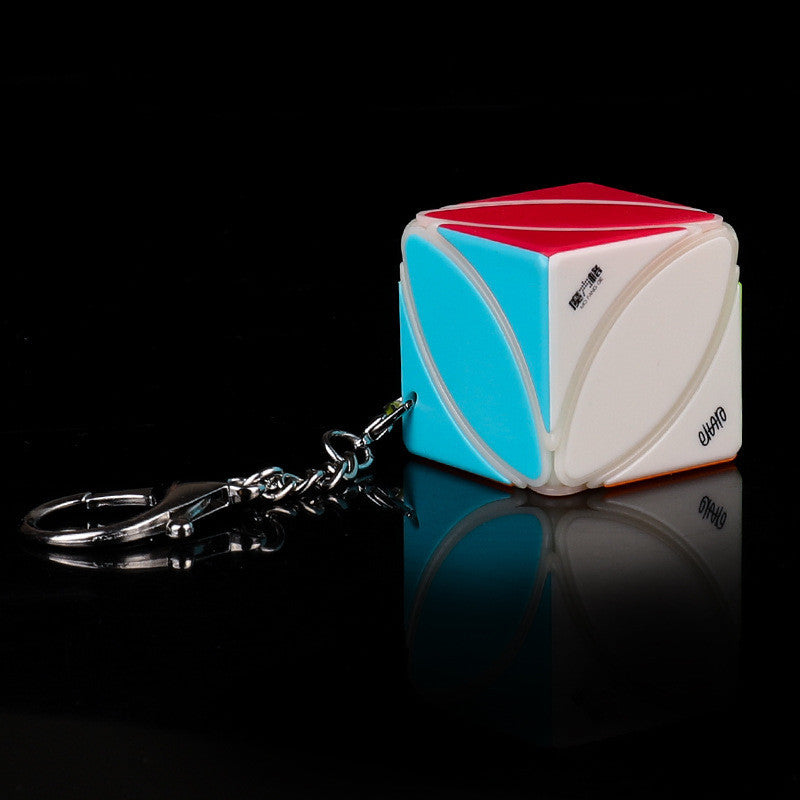 Rubik's Cube Keychain Small Steamed Bun Maple Leaf Pyramid - globaltradeleader