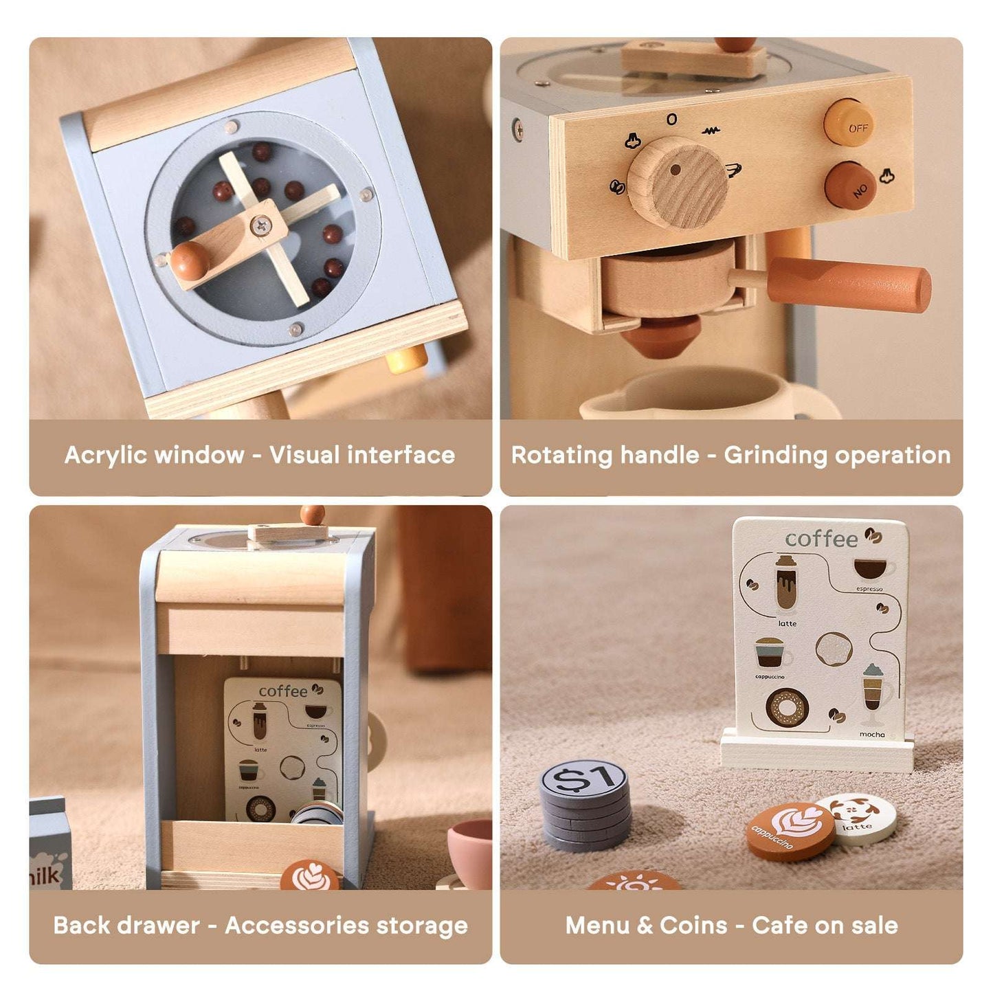 Mini Kitchen Coffee Machine Model Toys - globaltradeleader