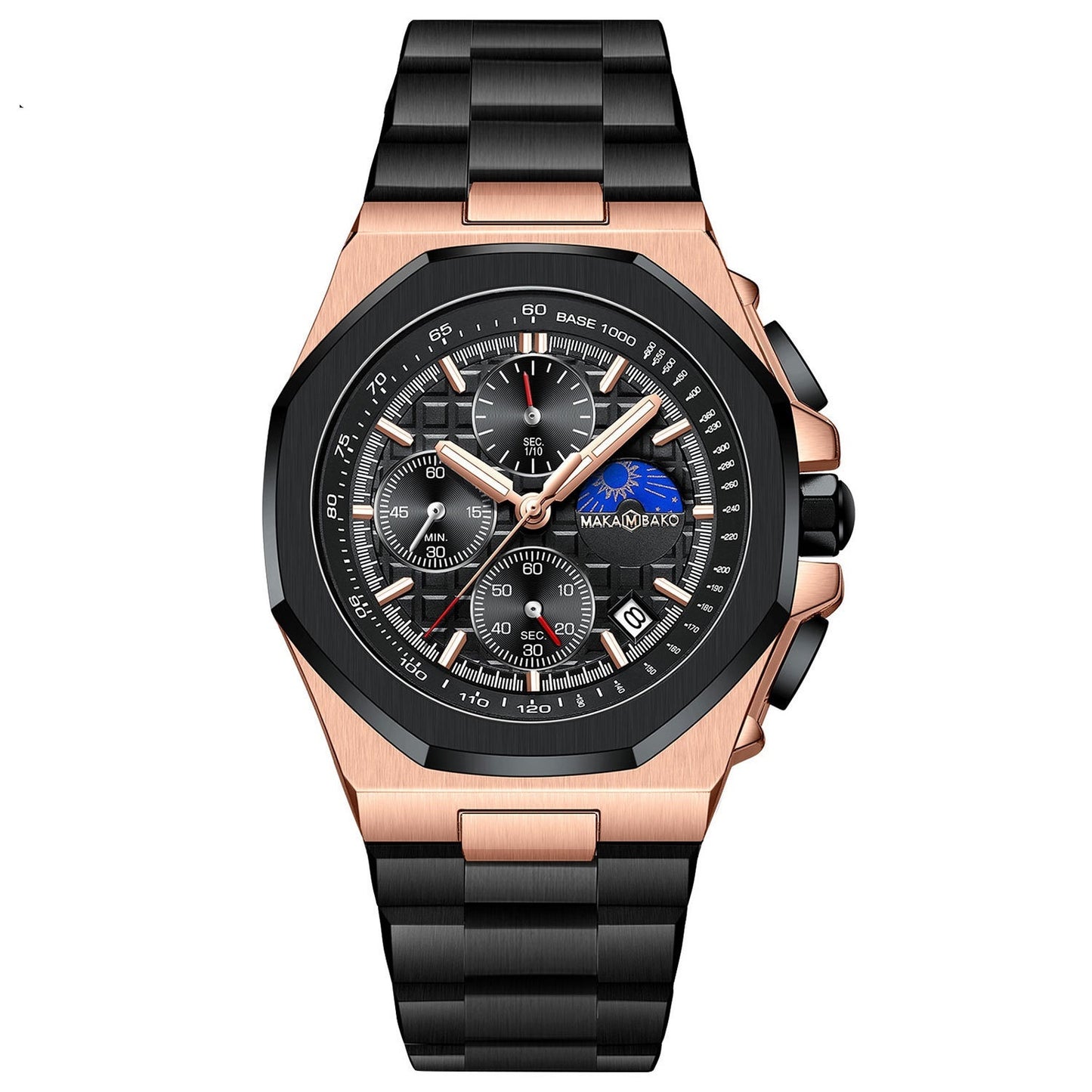 Sun Moon Star Multi-function Waterproof Watch Men - globaltradeleader