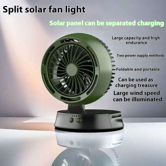 Solar Vertical Camping Fan Desk Mute Lighting Fan - globaltradeleader