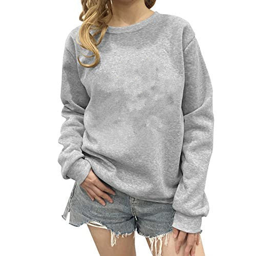 Thick Loose Round Neck Long Sleeve Solid Color Hoodie - globaltradeleader