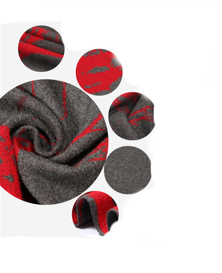 Fortune Tree Men's Brushed Scarf Autumn And Winter New All-match Scarf