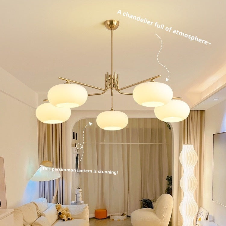 Simple Modern Bedroom Light Cream Style Persimmon Chandelier - globaltradeleader
