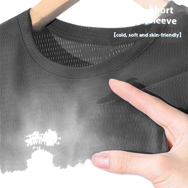 Ice Silk Mesh Short Sleeve Sports Casual - globaltradeleader