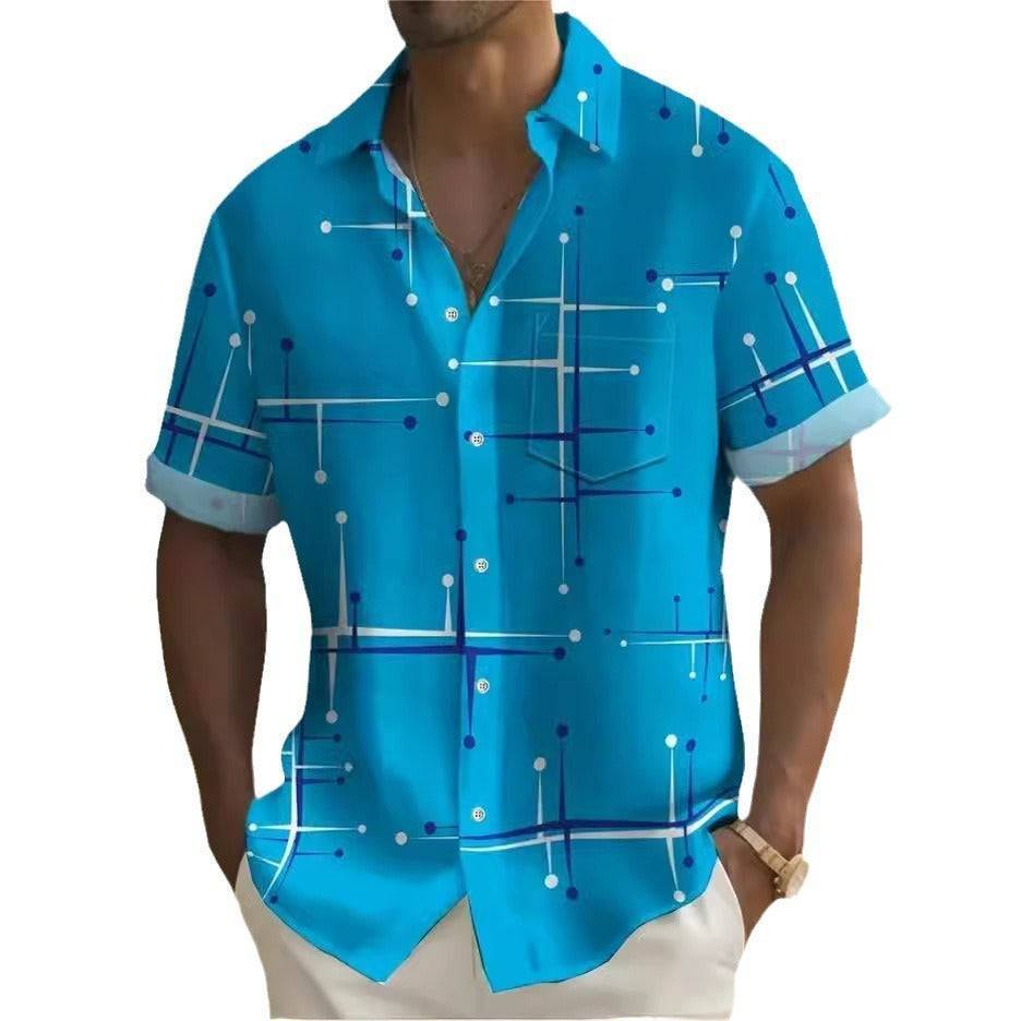Fashion Printed Shirt Men's Clothing Print Lapel Short Sleeve - globaltradeleader