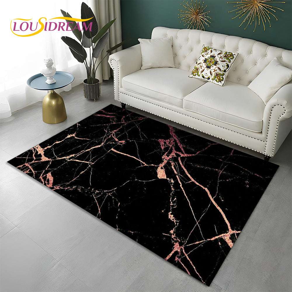 Green Blue Black Marble Nordic Carpet Flannel Printed Mat - globaltradeleader