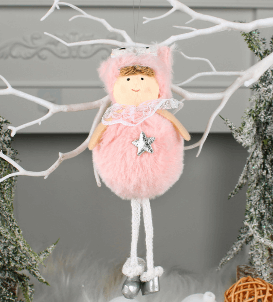 Long Legged Plush Angel Doll Christmas Tree Pendant
