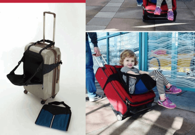 Sit On Children's Travel Artifact Folding Chair Portable Safety Binding Luggage With Seat