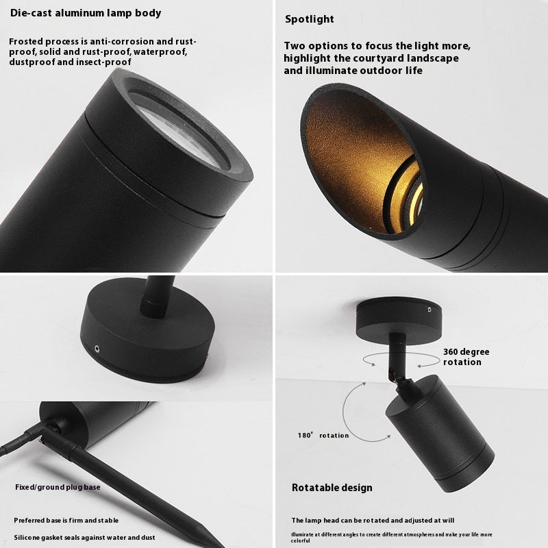 Outdoor Aluminum Ground Lamp Led Courtyard Lawn Lamp - globaltradeleader