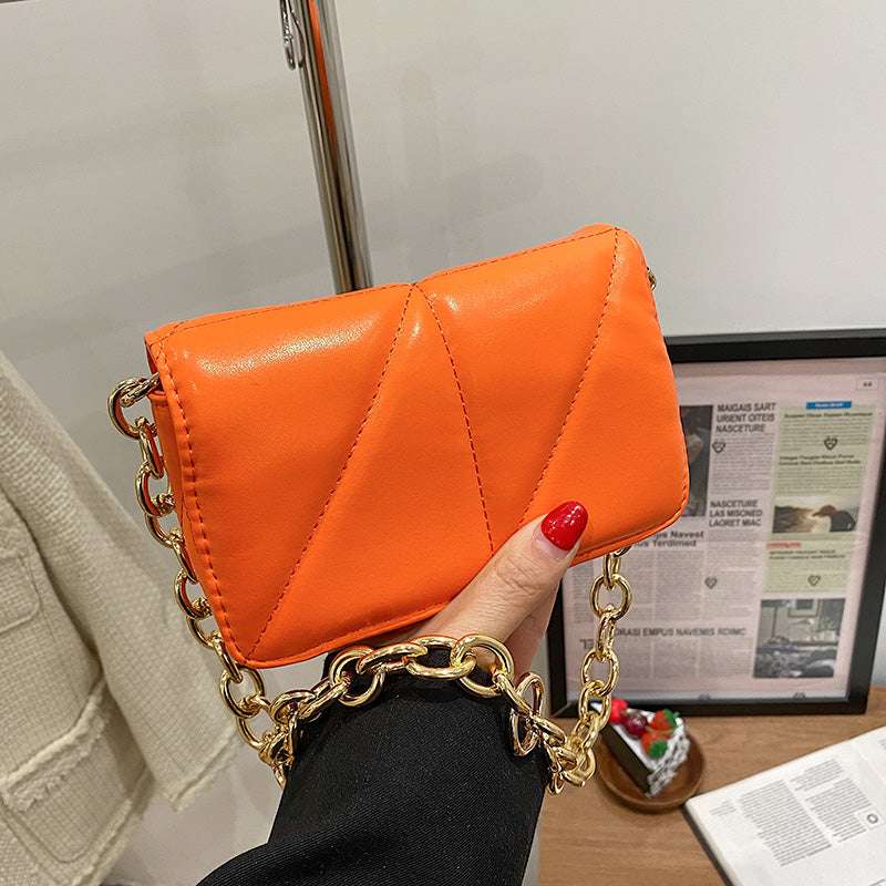 Thick Chain Women's Tote Bag Quality Leather Shoulder Bag Fashion Quilted Design Handbags Female Embroidery Thread Nolso Se Mano