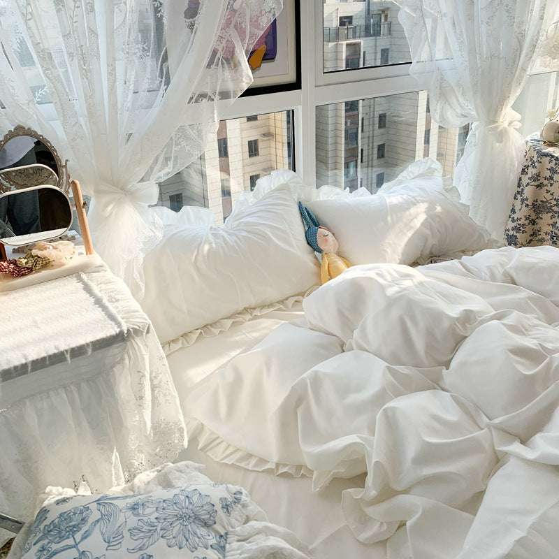 Cream Series Girl Lace Single Three-piece Set