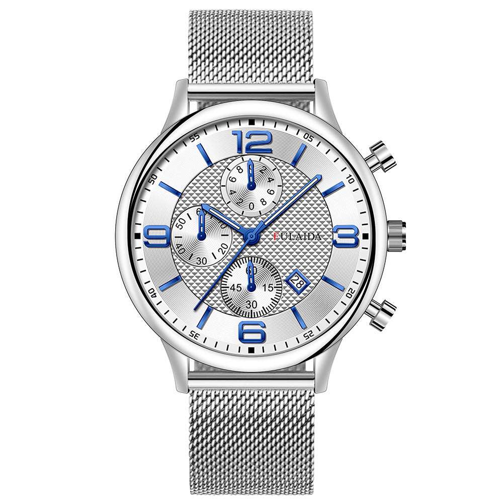 Mesh Strap Calendar Quartz Simple Casual All-match Men's Watch - globaltradeleader