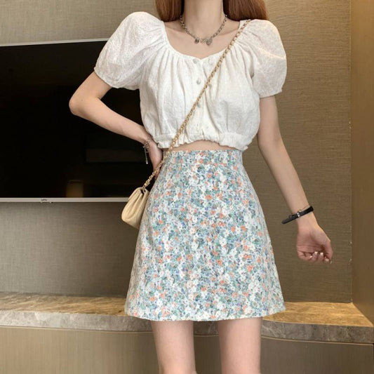 Women's Summer High Waist Bag Hip A-line Skirt - globaltradeleader