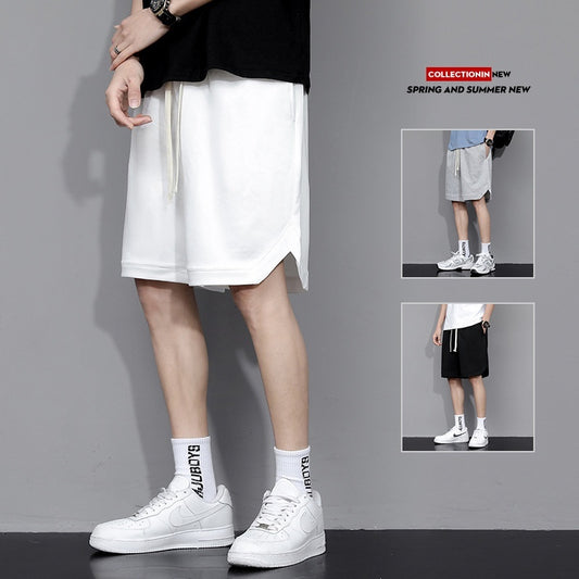 Summer Basketball Shorts Beach Solid Color Leisure Sports Five Points - globaltradeleader