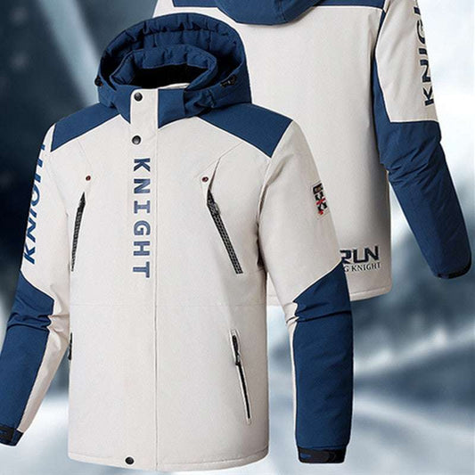 Men's Padded And Thickened Colour Blocking Fatigue Cotton Jacket Pants Set - globaltradeleader