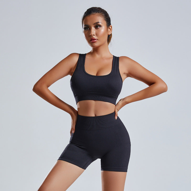 2pcs Yoga Set Women's Vest And Shorts Tracksuit Seamless Workout Sportswear Gym Clothing High Waist Leggings Fitness Sports Suits - globaltradeleader