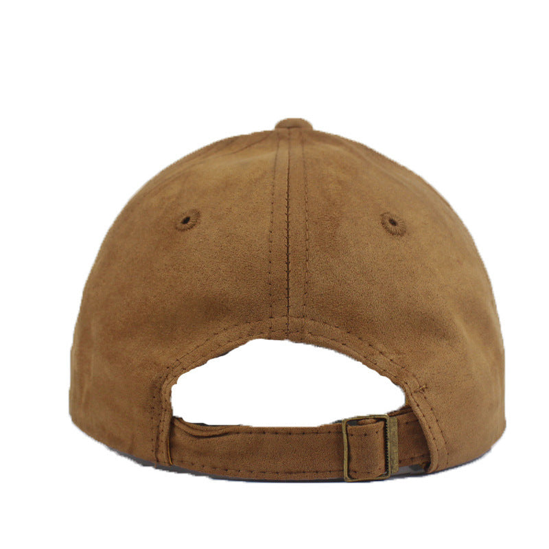 Suede Baseball Hat Solid Color Peaked Hat Black Brown Summer Sun Hat - globaltradeleader