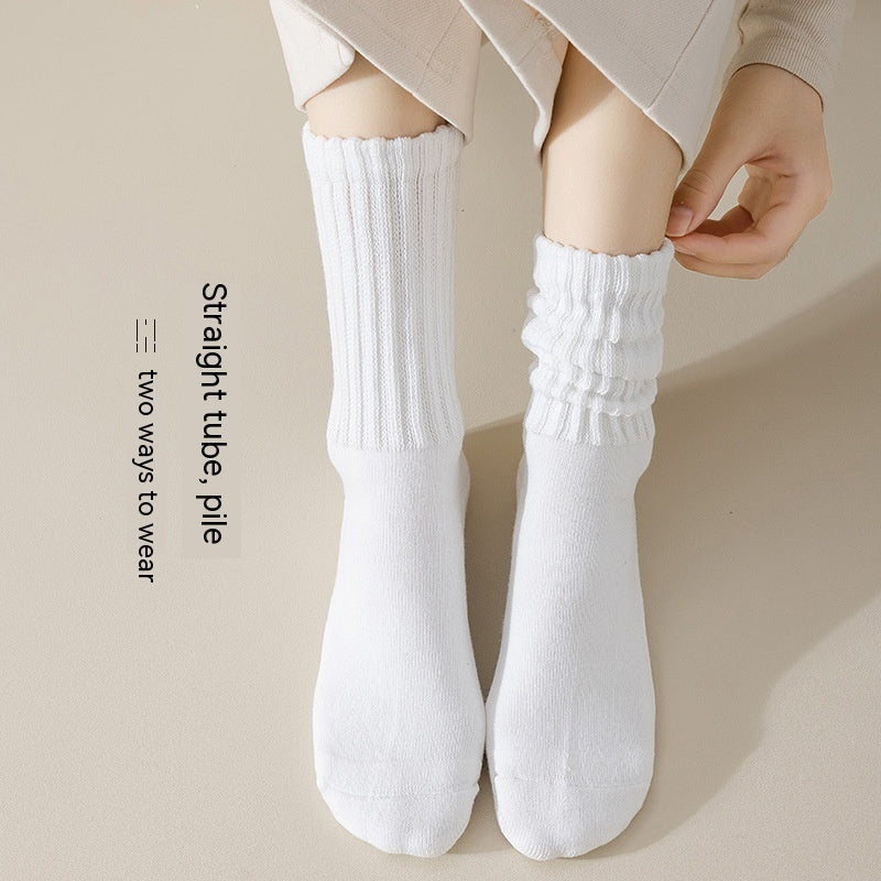 Winter Fleece-lined Thickened Middle Tube Cotton Thermal Terry Long Tube Casual Socks - globaltradeleader