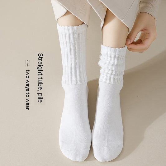 Winter Fleece-lined Thickened Middle Tube Cotton Thermal Terry Long Tube Casual Socks - globaltradeleader