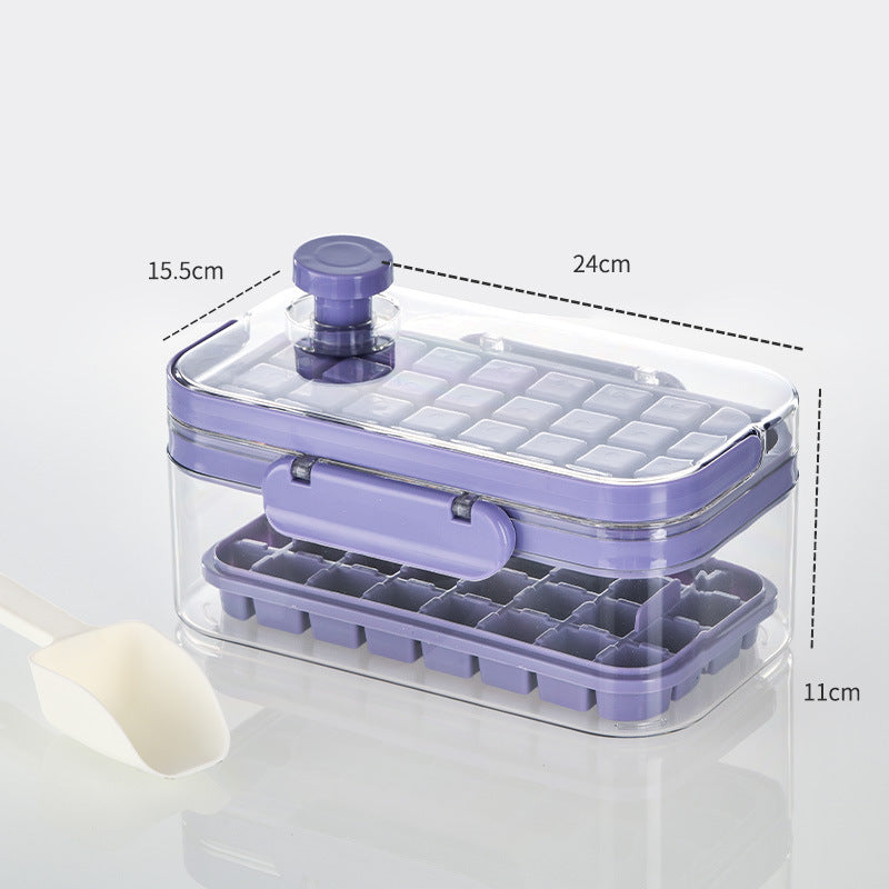 New Silicone Press Ice Maker Single Double Layer Square Ice Cube Mold - globaltradeleader