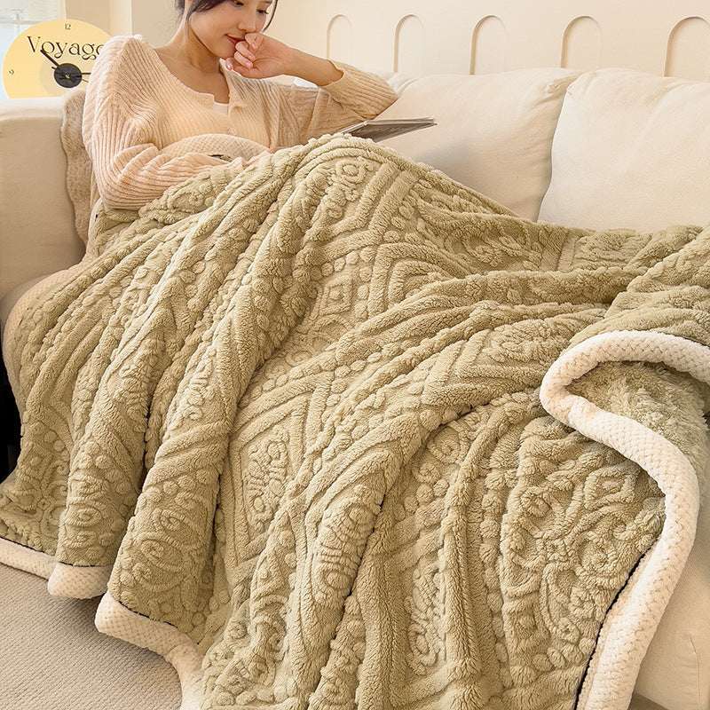 Class A Carved Velvet Blanket Double-sided Thick Blanket - globaltradeleader