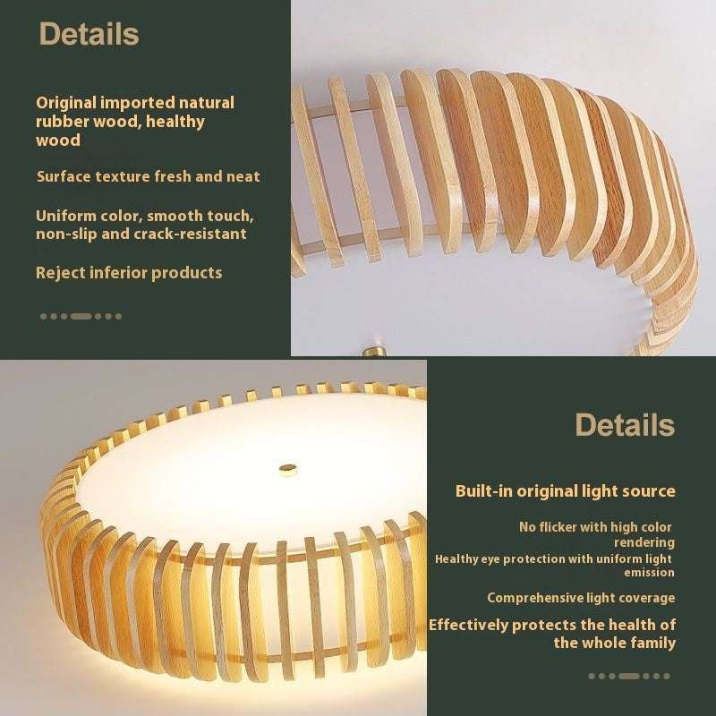 Japanese-style Log LED Bedroom Ceiling Lamp Nordic - globaltradeleader