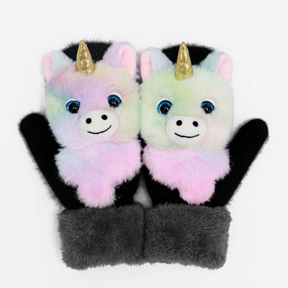 Winter Women's Plush Cartoon Animal Gloves - globaltradeleader