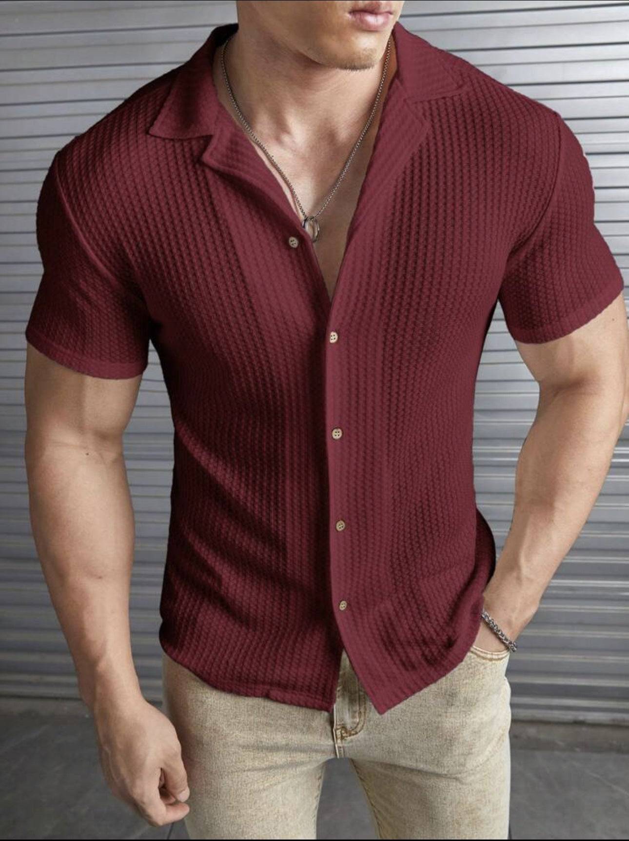 Fashion Casual Slim Top Short Sleeve Men - globaltradeleader
