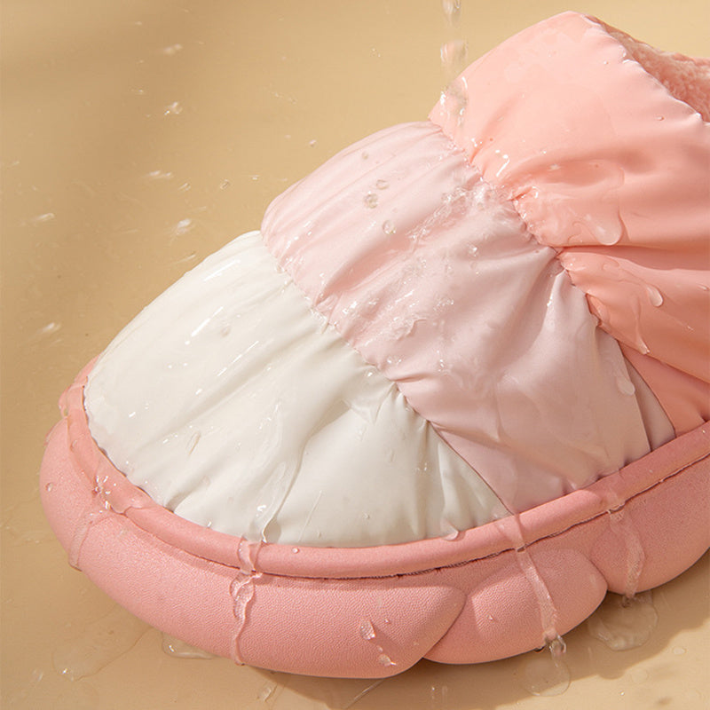 Gradient Slippers Plush Winter Shoes Women House Bedroom Slippers - globaltradeleader