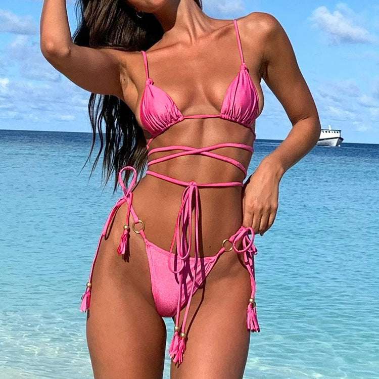 Women Swimwear Sexy Bikini Hollow Out Swimsuit Thong Biquini Cross String Bikini Set Bathing Suit Bikinis Beachwear - globaltradeleader