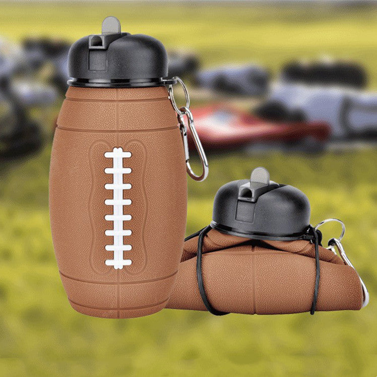 Outdoor Collapsible Sports Water Bottle Reusable Leak-proof Portable Football Water Bottle For All Sports