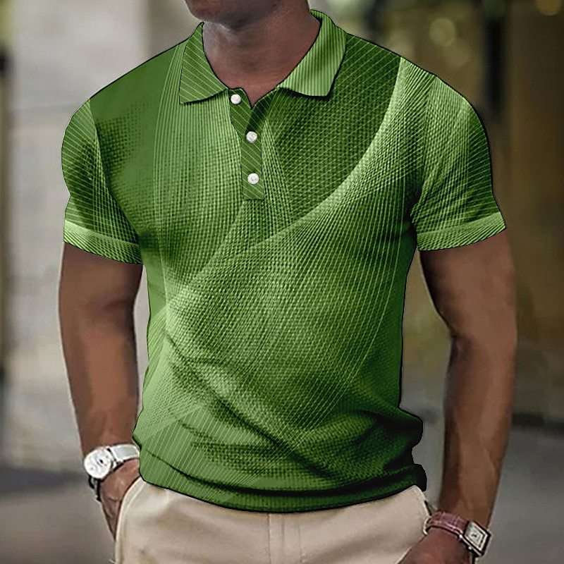 3D Button Short-sleeved Polo Shirt - globaltradeleader