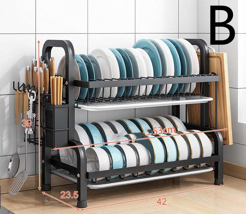 Kitchen Shelf Countertop Dish Drain Rack Small Household Dish Rack Cabinet Dish Storage Rack - globaltradeleader