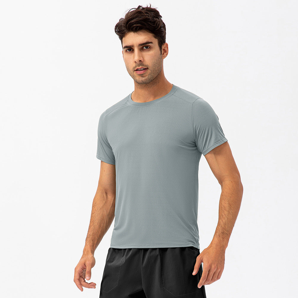 Men's Loose Running Quick Drying Clothes Round Neck T-shirt Sweat-absorbent Breathable Fitness Sports Casual Short Sleeve Clothes - globaltradeleader