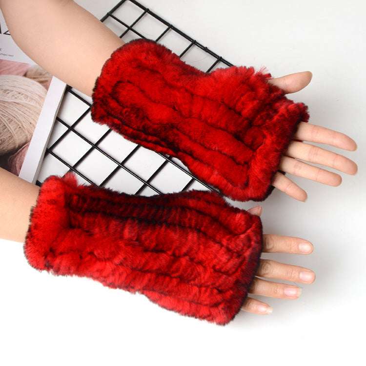 Autumn And Winter Warm Thickening Female Student Writing Knitted Gloves - globaltradeleader