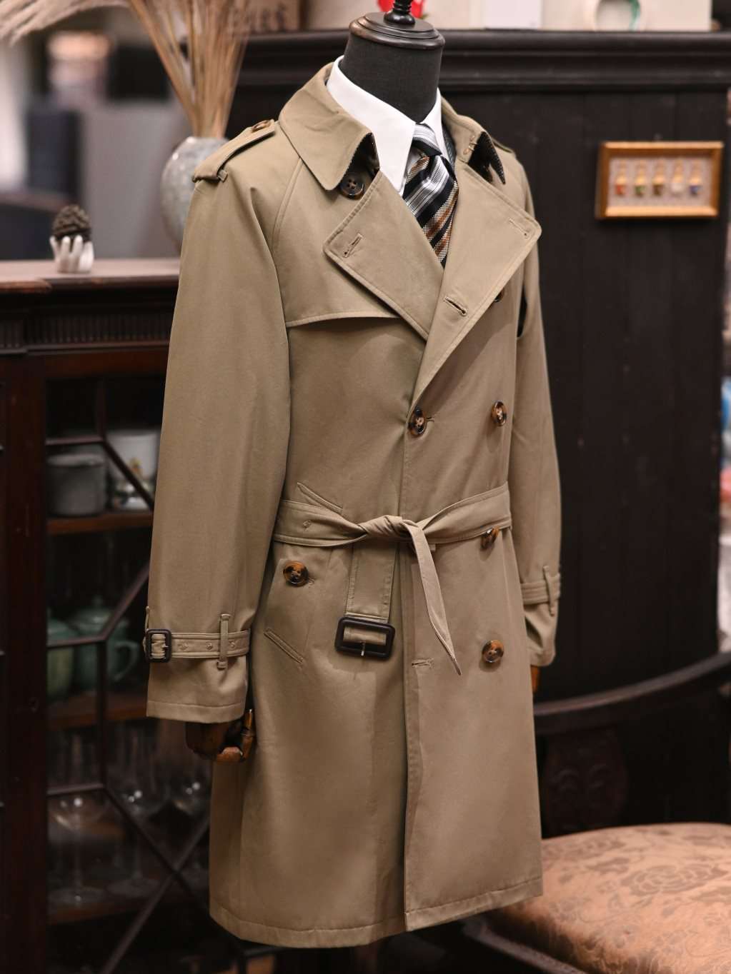 Double Breasted Business Coat British Casual Raglan Sleeve Overcoat - globaltradeleader