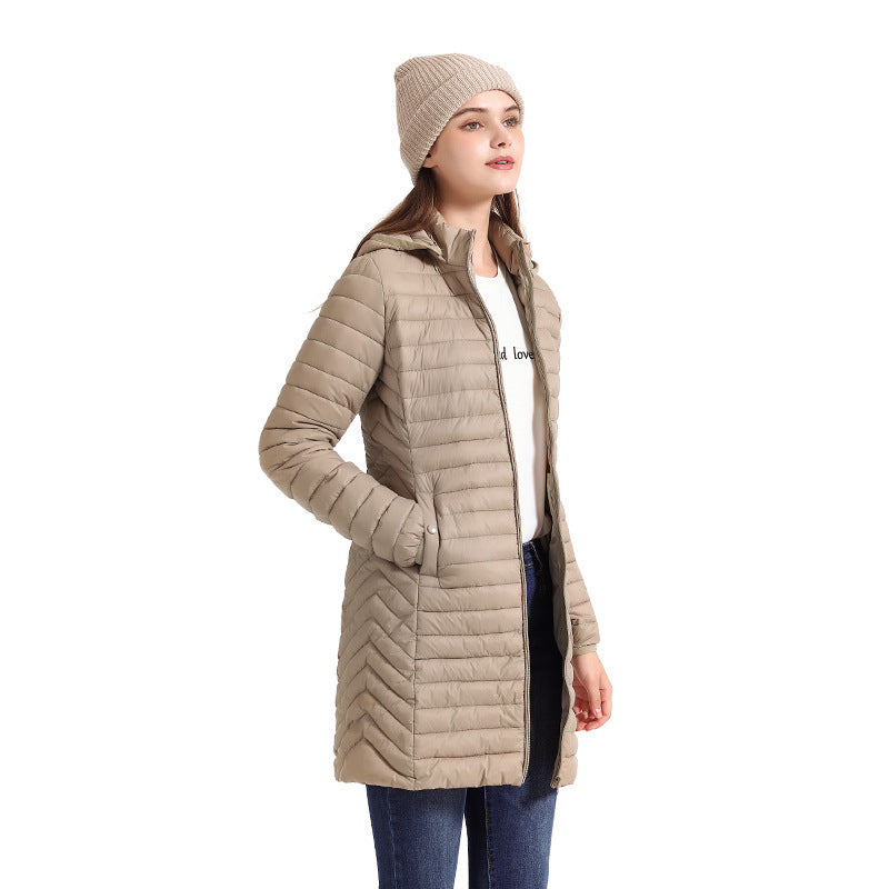 Women's Lightweight Mid-length Slim-fit Cotton-padded Jacket - globaltradeleader