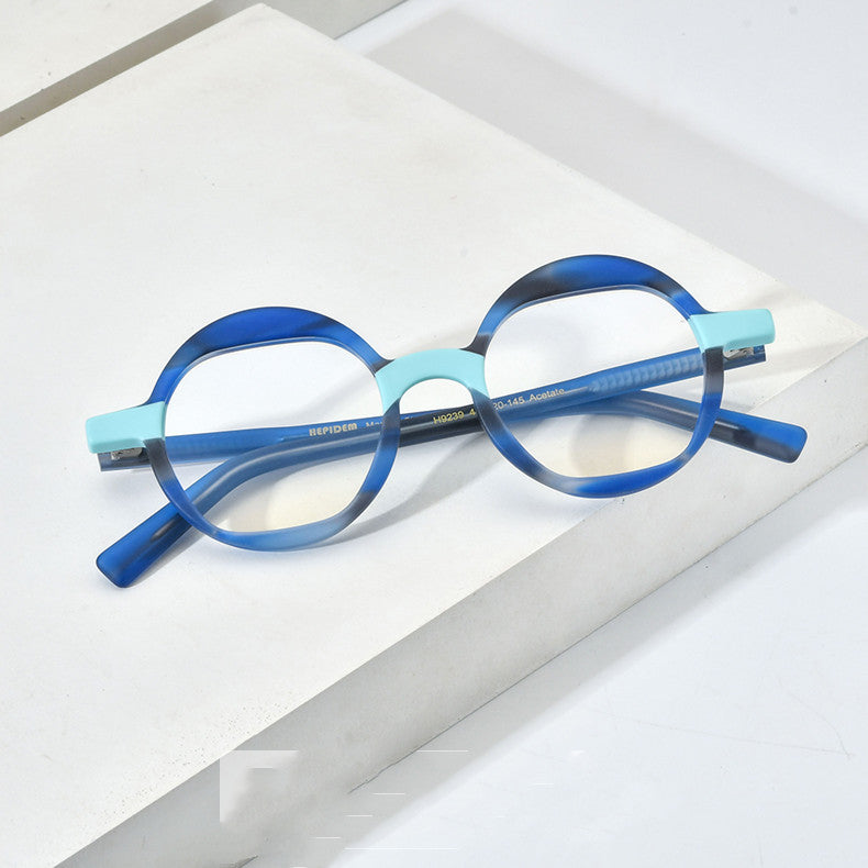 Color Blocking Plate Eyeglass Frame