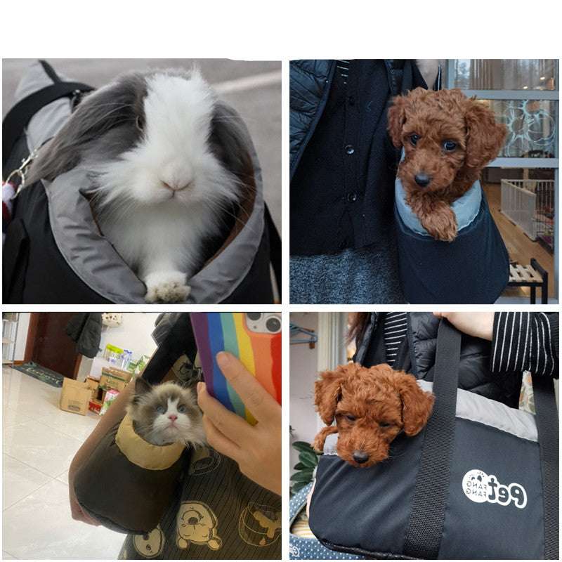 Dog And Cat Go Out Messenger Shoulder Bag To Keep Warm