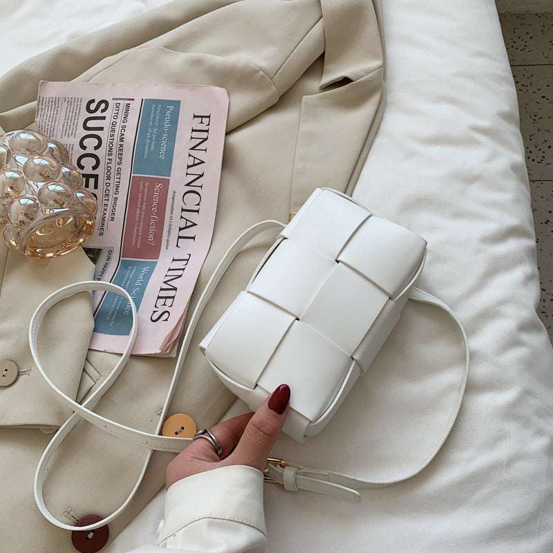 Avocado Green Fanny Pack With Square Plaid Braid Bag