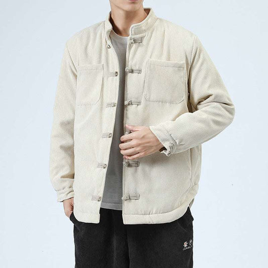Men's Casual Cotton-padded Buckle Top Coat