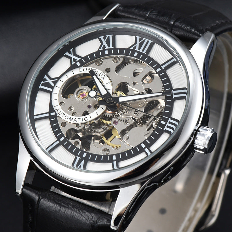 Men's Mechanical Watch Roman Scale Waterproof Fashion Business - globaltradeleader