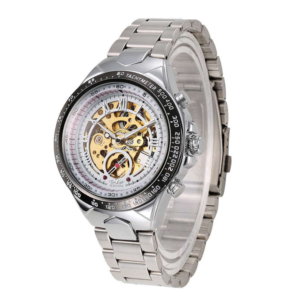 Men's Personality All-steel Hollow Automatic Mechanical Watch - globaltradeleader