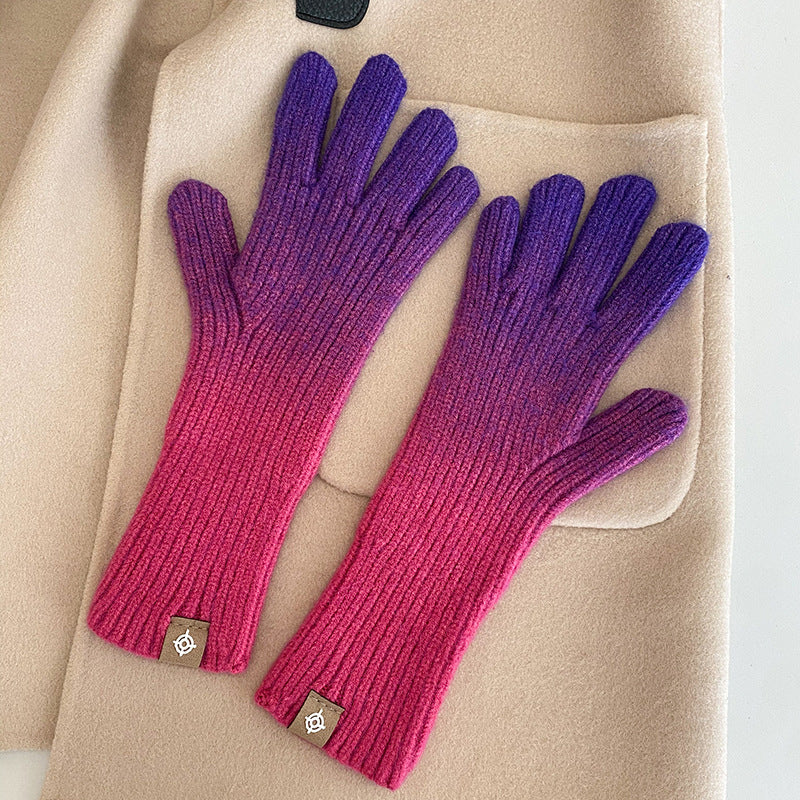 Fashion Winter Warm Gradient Gloves